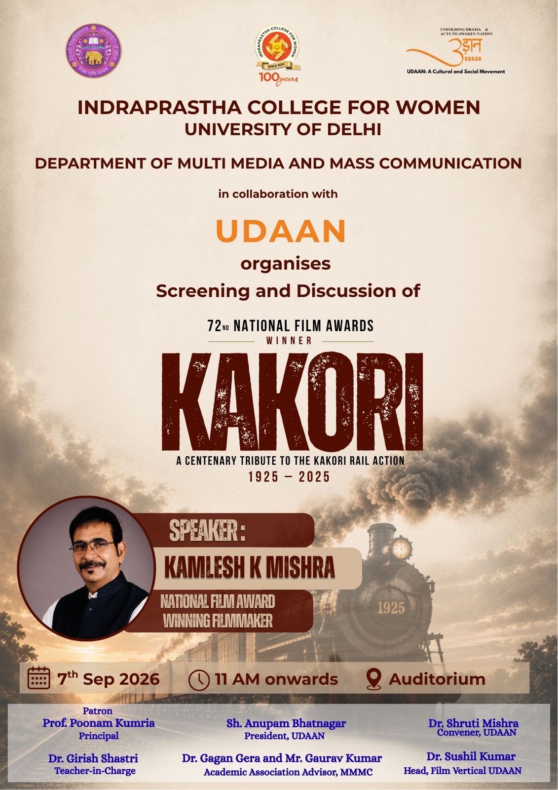 Film Screening and Discussion of Kakori – 100 Years of Incidence, a National Award-winning film